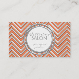 Tangerine - Chevron Pattern Modern Stripe Zig Zag Business Card