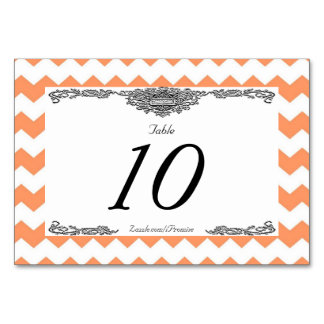 Tangerine Chevron Table Cards