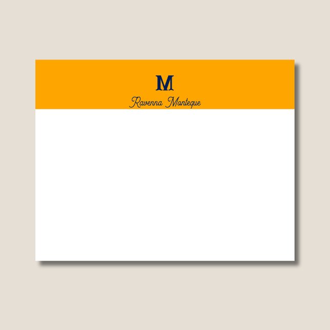 Tangerine Chic Personalized Name Letter Monogram  Card (Creator Uploaded)
