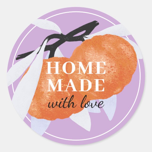 Tangerine Citrus Homemade Business Botanical Classic Round Sticker (Front)