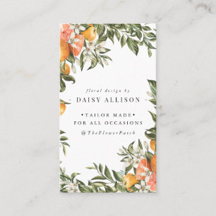 Tangerine Citrus Orchard Boho Botanical Business Card