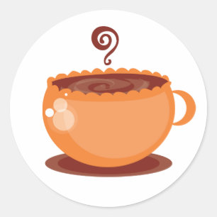 Tangerine Coffee Cup Coordinating Envelope Seals