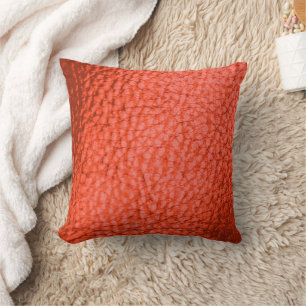 Tangerine Dartk Faux Leather Cushion