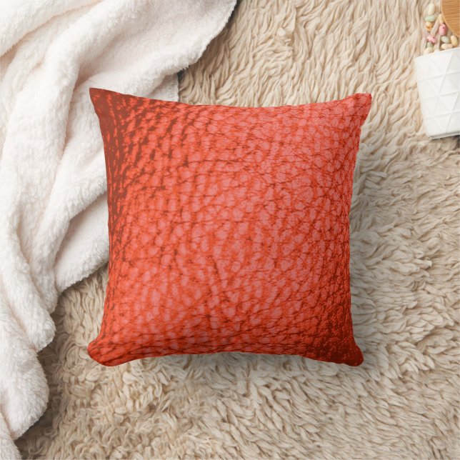 Tangerine Dartk Faux Leather Cushion (Blanket)