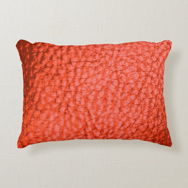 Tangerine Dartk Faux Leather Decorative Cushion (Front)