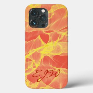Tangerine Dream with Wispy Yellow Abstract iPhone  iPhone 13 Pro Case