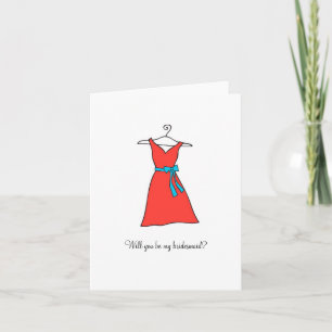 Tangerine Dress, Will you be my bridesmaid? Invitation