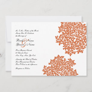 Tangerine Floral Wedding Invitations