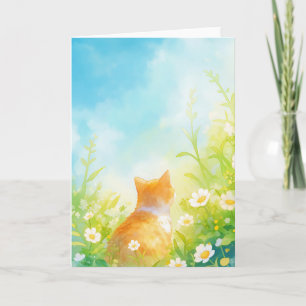 Tangerine Flower Garden Card