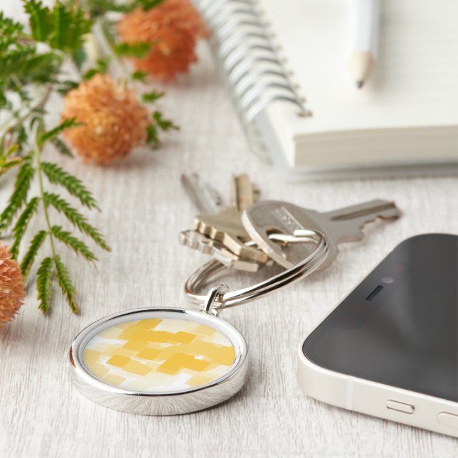 "Tangerine" Geometric  Art Key Ring (Side)