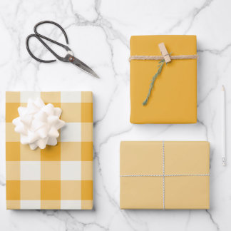 Tangerine Gingham Wrapping Paper Sheet
