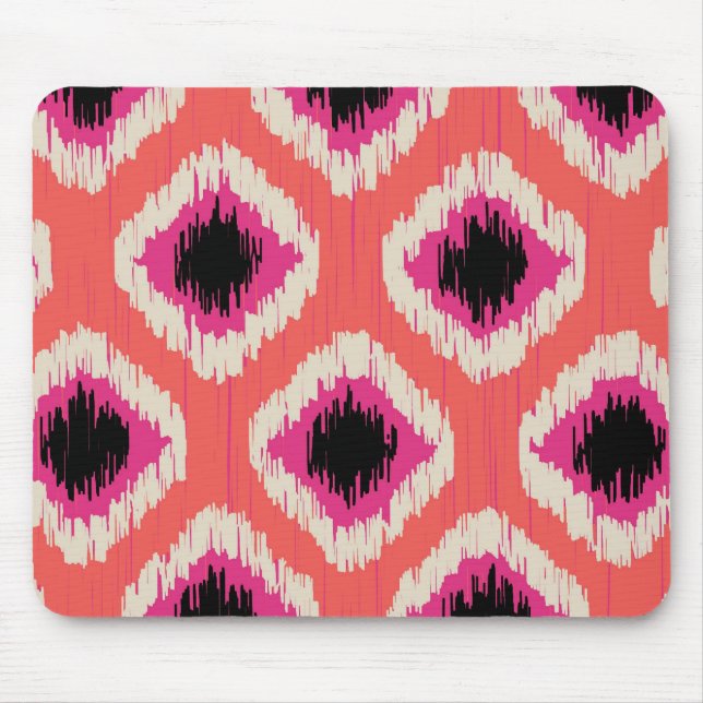 Tangerine Ikat - by TDStudio Mouse Mat (Front)