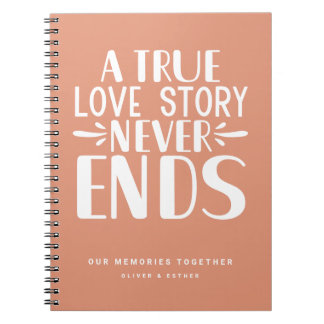 Tangerine Love Story Never Ends Keepsake Notebook