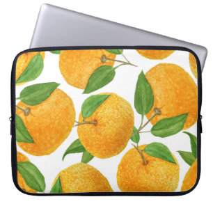 Tangerine Mandarine Illustration: Vibrant Watercol Laptop Sleeve