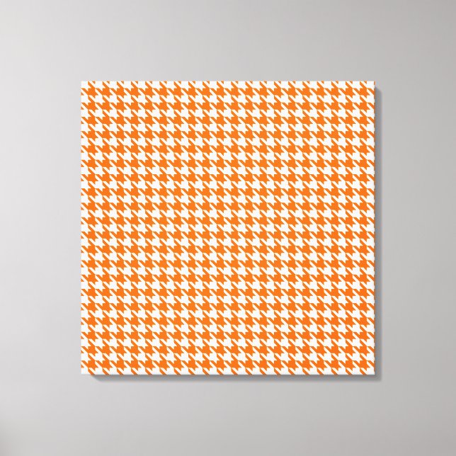 Tangerine Modern Houndstooth at Emporiomoffa Canvas Print (Front)
