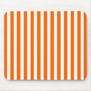 Tangerine Modern Stripe Mouse Mat