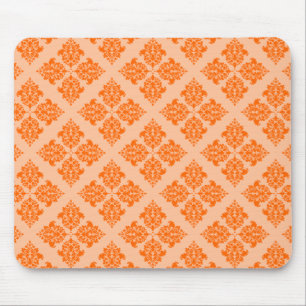 Tangerine Moroccan Damask Mouse Mat