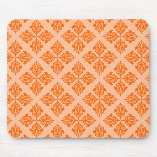 Tangerine Moroccan Damask Mouse Mat (Front)