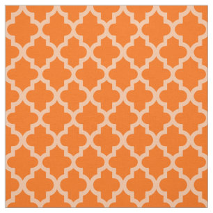 Tangerine Moroccan Moods Quatrefoil Fabric