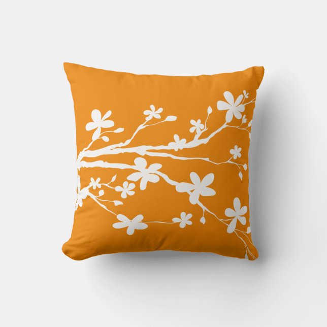 Tangerine Nature Branch Cushion (Front)