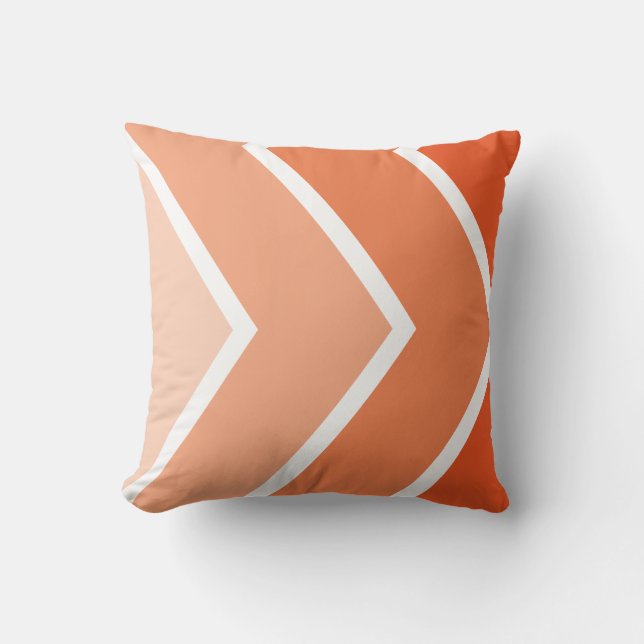 Tangerine Ombré Chevron Stripes Pattern Cushion (Front)