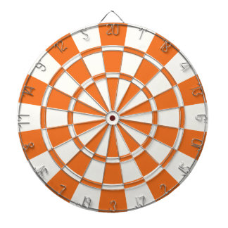Tangerine Orange And White Dartboard