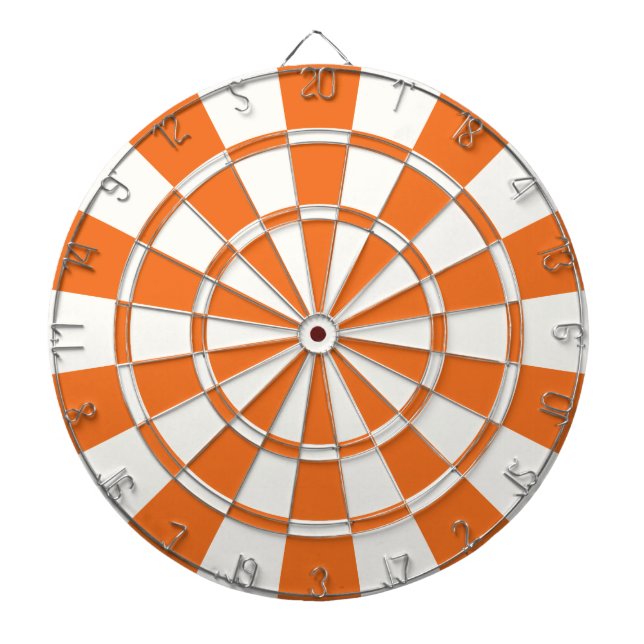 Tangerine Orange And White Dartboard (Front)