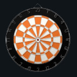 Tangerine Orange Black And White Dartboard<br><div class="desc">Tangerine Orange Black And White Dart Board</div>