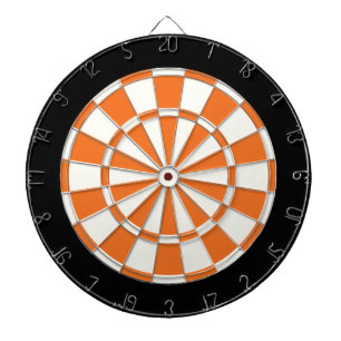 Tangerine Orange Black And White Dartboard