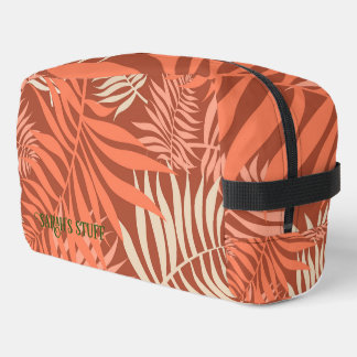 Tangerine Orange Leaves Dopp Kit