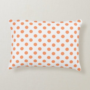 Tangerine Orange Polka Dots Circles Decorative Cushion