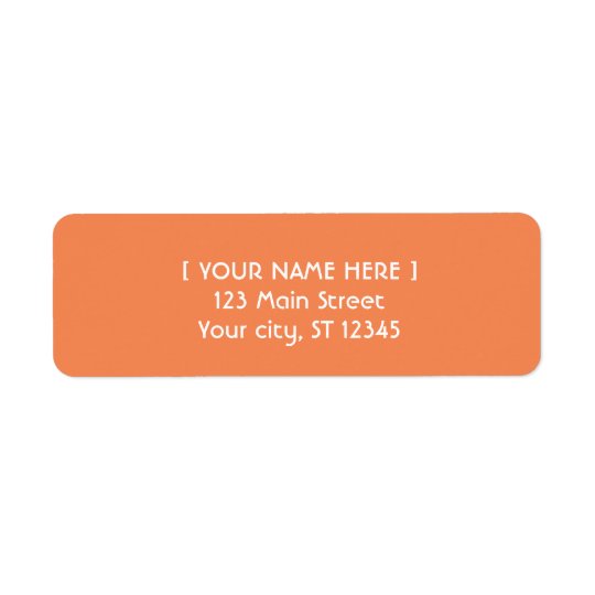 Tangerine orange simple elegant return address label