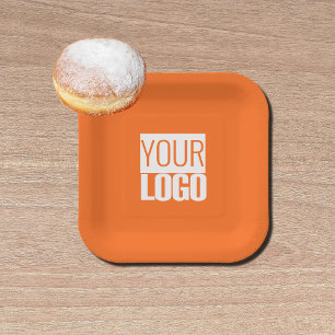 tangerine pop - add your logo paper plate