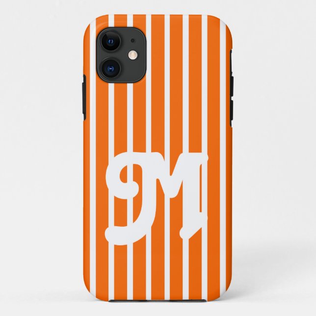 Tangerine Poppy Safari Stripe Case-Mate iPhone Case (Back)