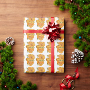 Tangerine Roses Gift Wrap Roll