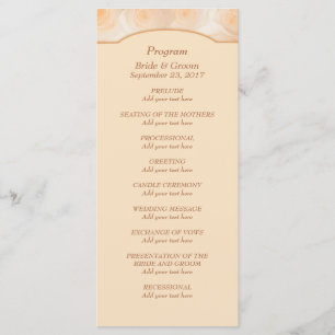 Tangerine Roses Personalised Wedding Program Programme