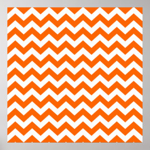 Tangerine Safari Chevron Poster