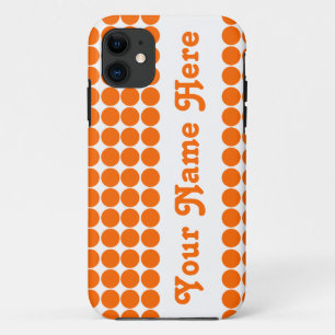 Tangerine Safari Dot with name iPhone 11 Case