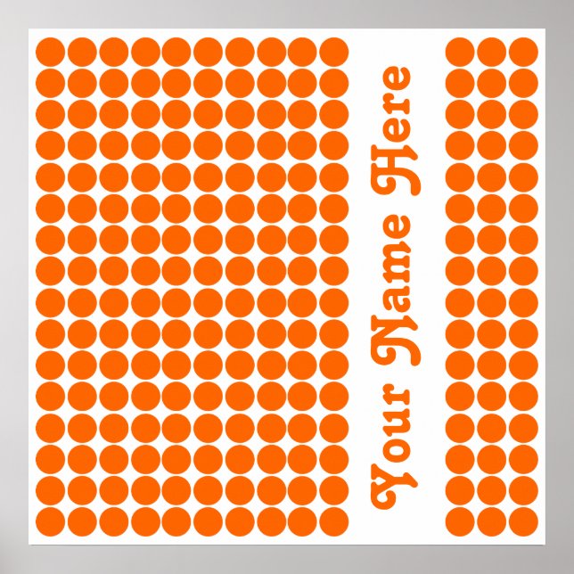 Tangerine Safari Dot with name Poster (Front)