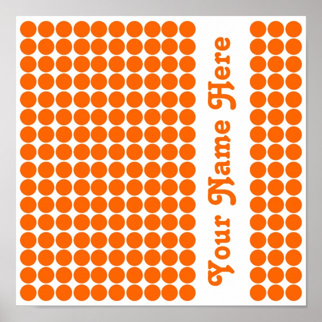 Tangerine Safari Dot with name Poster (Front)