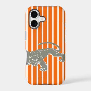 Tangerine Safari Stripe with Leopard