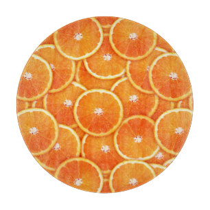 Tangerine slices cutting board