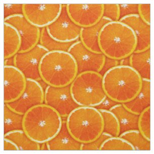 Tangerine slices fabric