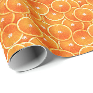 Tangerine slices wrapping paper