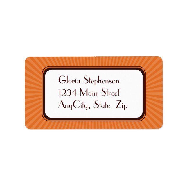 Tangerine Spring Rays Address Labels (Front)