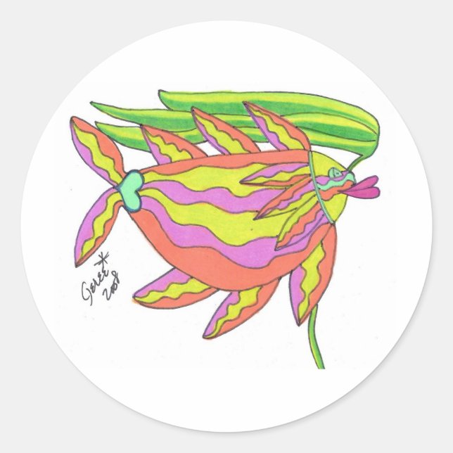 Tangerine, Strawberry, and Lime Classic Round Sticker (Front)