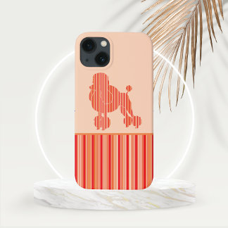 Tangerine Stripe Poodle  iPhone 13 Case