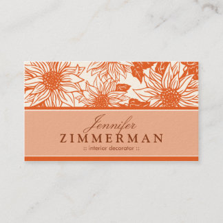 Tangerine Sunflowers Floral Business Card