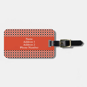 Tangerine Tango and Black Polka Dot Luggage Tag