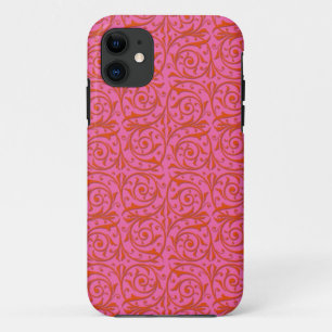 Tangerine Tango Orange and Pink Vines iPhone 11 Case